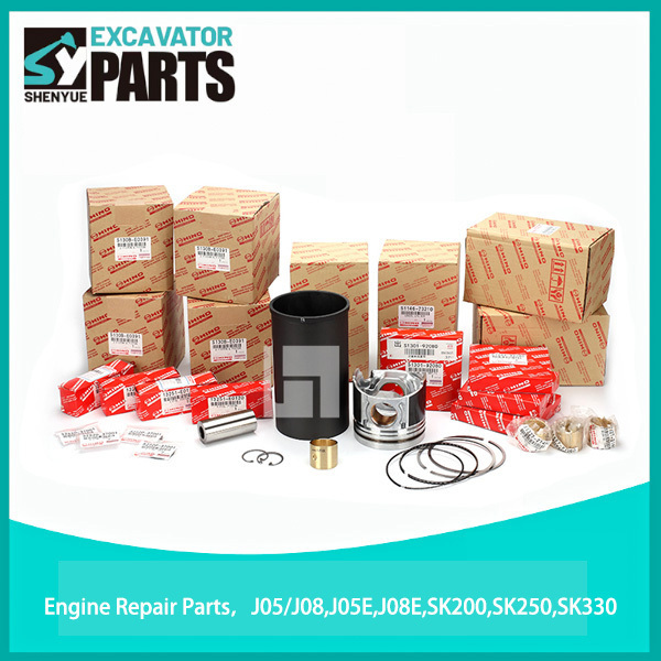HINO J05/J08 engine liner kit overhaul set for Kobelco excavators SK200-8 SK210-8 SK250-8 SK260-8